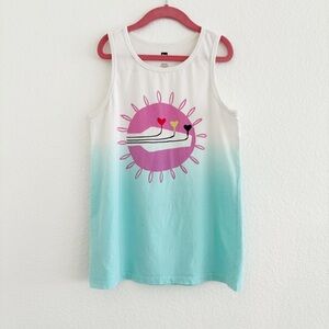Girls Tea Collection White and Blue Ombre Tank Top Size 12